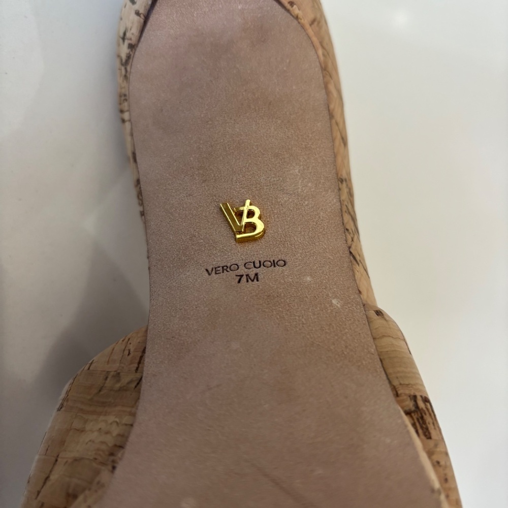 Veronica Beard Dali Tan Natural Cork Platform Heel Size 7 - Picture 7 of 7